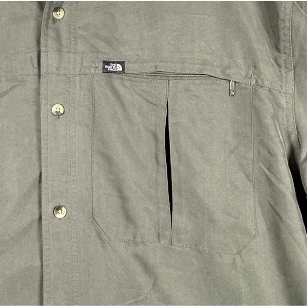 THE NORTH FACE‎ Shirt Mens XXL Long Sleeve Button Up Zip Pocket Fishing/Outdoors